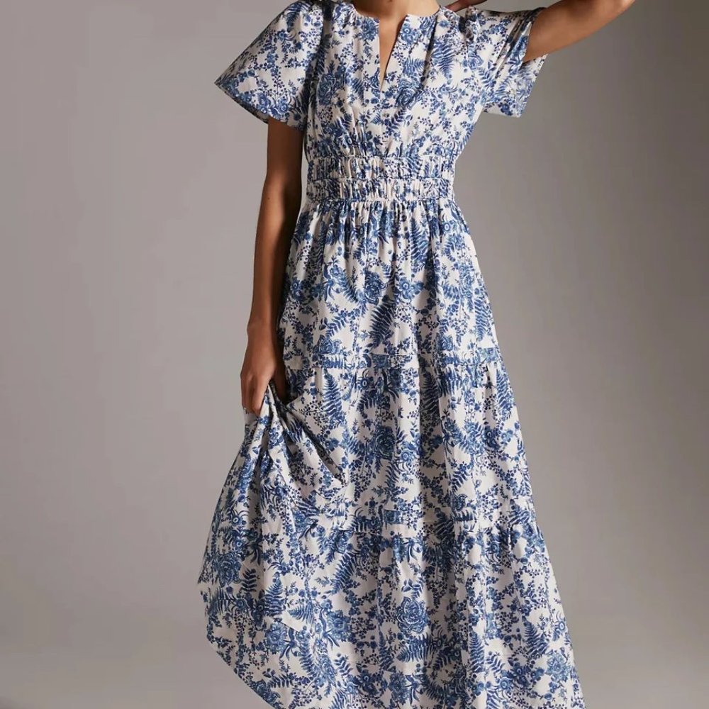 NWOT Anthropologie The Somerset Maxi Dress in Ivory